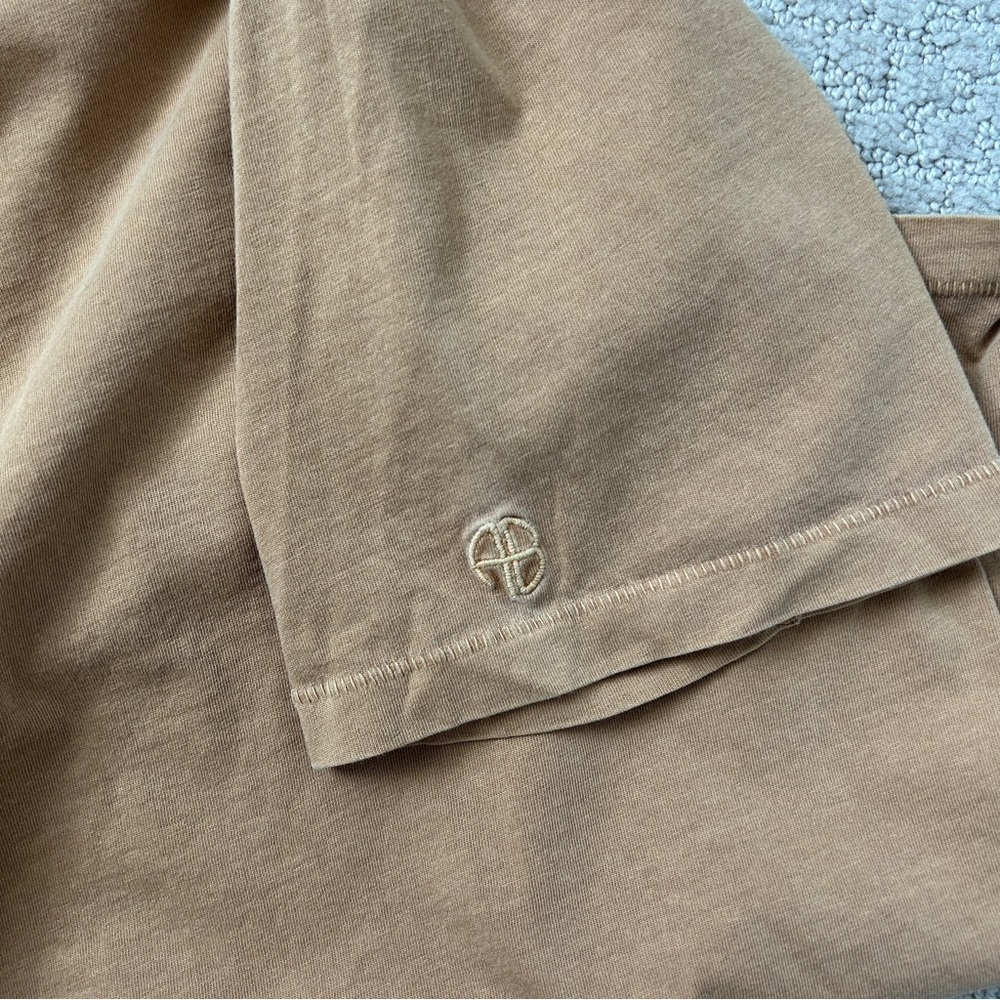 Anine Bing Hudson T-Shirt Tee Small Crewneck Short Sleeve Solid Mustard - Picture 5 of 9